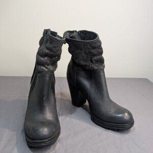 Black Bunker Ankle Boots Size 8